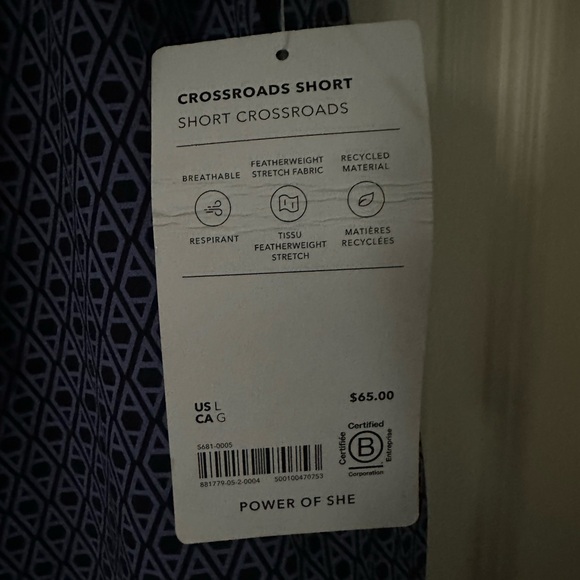 Athleta Women's Blue Patterned Athletic Shorts - Picture 4 of 6